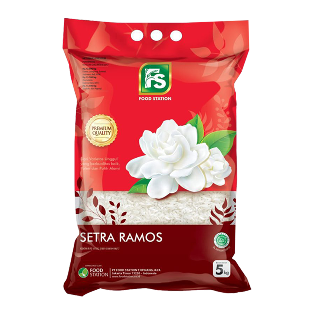 beras premium food station setra ramos tanpa pemutih tanpa pewangi
